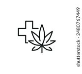 Medical cannabis icon. Simple medical cannabis icon for social media, app, and web design. Vector illustration.