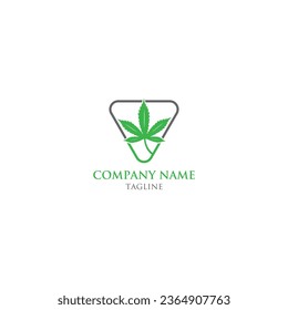 Medical cannabis leaf logo and  Medical Canada Leaves Health simple Logo