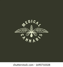 medical cannabis leaf logo vector 