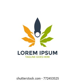 medical cannabis logo, editable vector