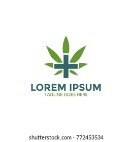 medical cannabis logo, editable vector