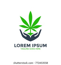 medical cannabis logo, editable vector