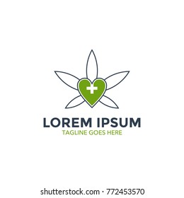 medical cannabis logo, editable vector