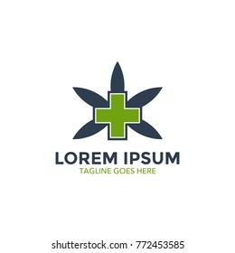 medical cannabis logo, editable vector