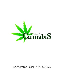 medical cannabis logo for medical or pharmacy company, organization, or make up team with cannabis leaf icon