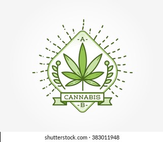Vintage Logo Marijuana Hd Stock Images Shutterstock