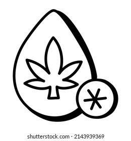 Medical Cannabis Oil Icon Design, Doodle Vector 

