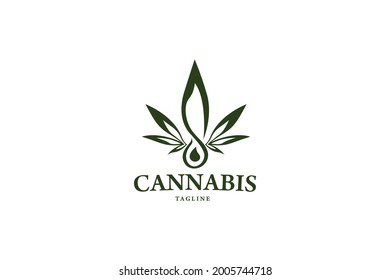 Medical Cannabis oil Letter S Premium logo design template vector illustration
