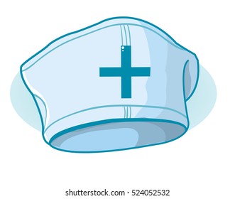 medical cap with a cross cartoon vector illustration