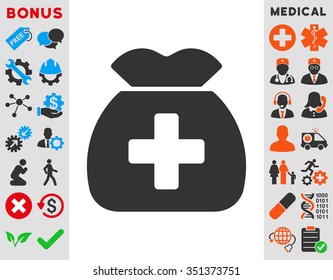 Medical Capital vector icon. Style is bicolor flat symbol, blue and gray colors, rounded angles, white background.