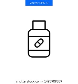 Medical Capsule Bottle icon Vector Simple