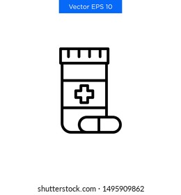Medical Capsule Bottle icon Vector Simple