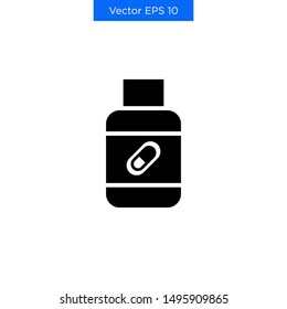 Medical Capsule Bottle icon Vector Simple
