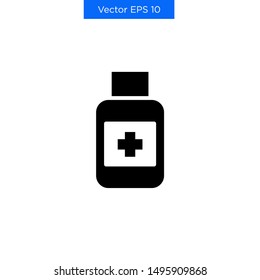 Medical Capsule Bottle icon Vector Simple