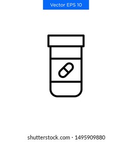 Medical Capsule Bottle icon Vector Simple