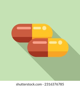 Medical capsule icon flat vector. Health virus. Person infection