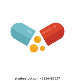 Vector plano de icono de cápsula médica. Cápsula de salud. Píldora aislada