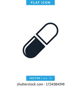 Plantilla de diseño de vectores de iconos de la cápsula médica
