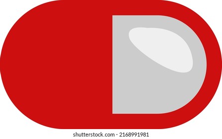 Medizinische Kapsel, Illustration, Vektorgrafik auf weißem Hintergrund.