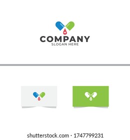 Medical Capsule Logo Design Vector Template