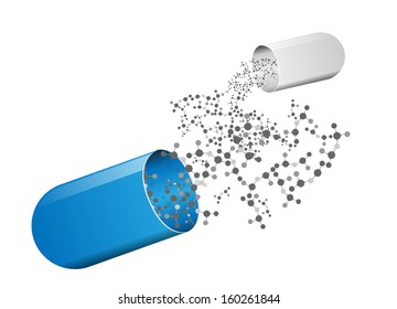 medical capsule and molecule structure as concept DNA vector