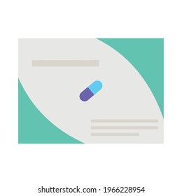 medical capsules box on background