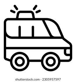 Medical car icon outline vector. Truck patient. Alarm person