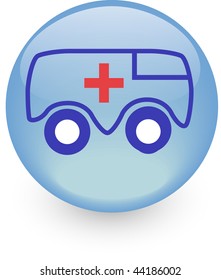 Icono de coche médico. Vector.