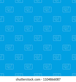 Medical card of brain pattern vector seamless blue repeat for any use