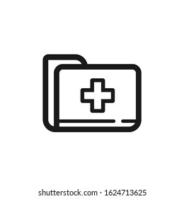 
Medical Card. Folder. Vector icon isolated on white background.