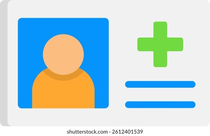 Medical Card Icon Flat Vector Illustration
