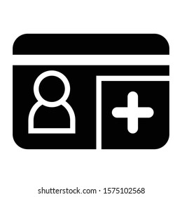 medical card icon glyph vector design
