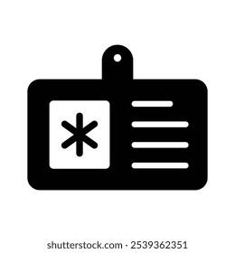 Medical card icon in modern style, health card vector