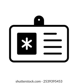Medical card icon in modern style, health card vector