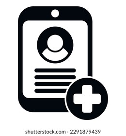 Medical card icon simple vector. Patient report. Electronic health
