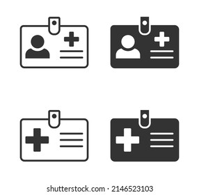 Medical Card. Insurance Card. Profile Icon. Personal Document. Profile Icon. Id Card. Flat Vector Illustration. 