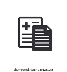 Medical card. Medical insurance. Medical record. Medical diagnosis. Add file. Profile icon. Document icon. Paper icon. Personal document. Identification card. Copy document. Id card. Medicine chest.