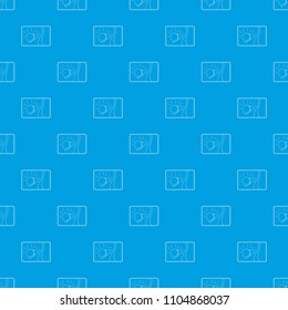 Medical card of liver pattern vector seamless blue repeat for any use
