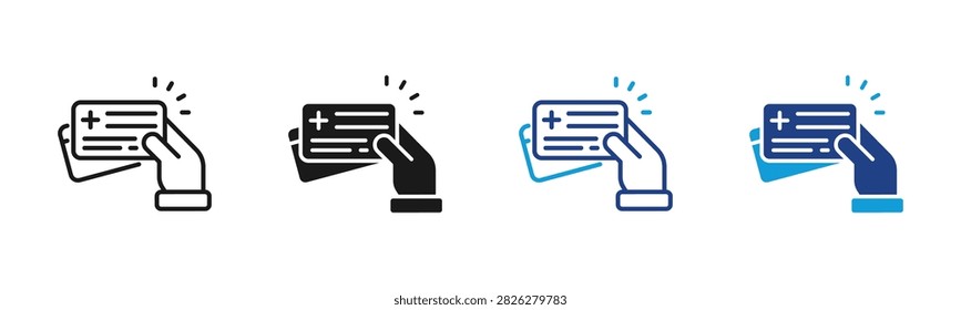 Medical Card Web icon with multiple style collection