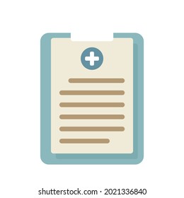 Medical cardboard icon. Flat illustration of medical cardboard vector icon isolated on white background