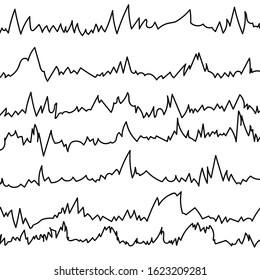 medical cardiogram of different hearts for creativity cut out