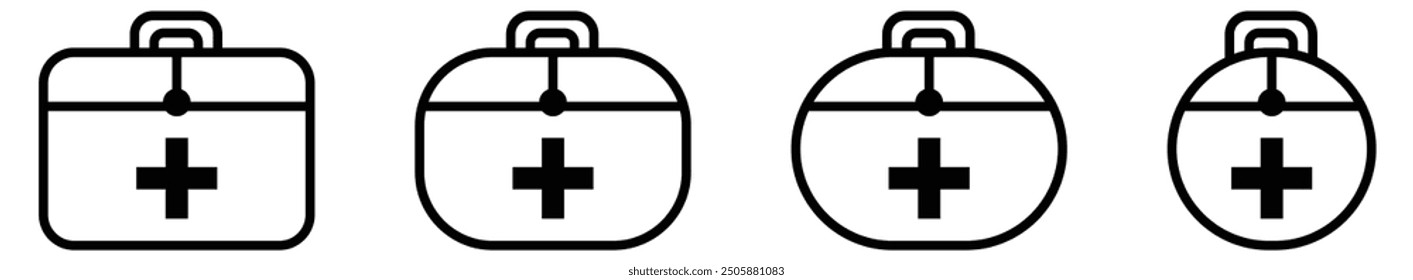 Medical care bag icon symbol line art.