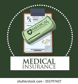 Medical care concept with document icon design, vector illustration 10 eps graphic.