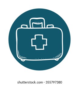 Medical care concept with medical kit icons design, vector illustration 10 eps graphic.