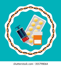 Medical care concept with medicine icons design, vector illustration 10 eps graphic.