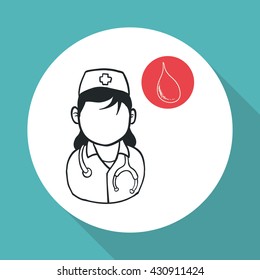 Medical care concept. Nurse icon. White background , vector