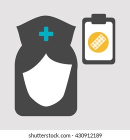 Medical care concept. Nurse icon. White background , vector