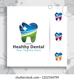 medical care or dental clinic logo design vector for healthy and hospital 