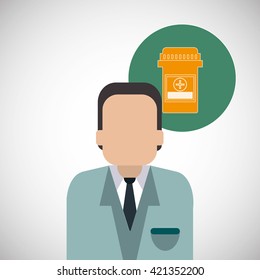 Medical care design. Health care icon. Isolated illustration