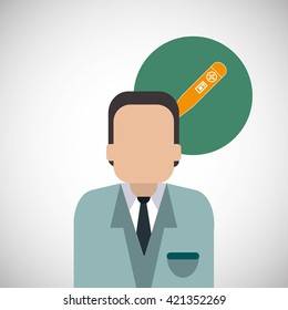 Medical care design. Health care icon. Isolated illustration